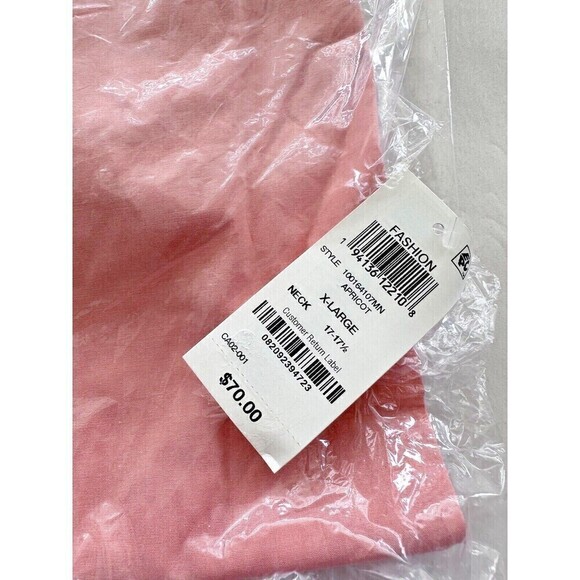 Bar III Mens Chambray Dress Shirt Button Down Apricot Slim Fit Long Sleeve - Picture 3 of 6